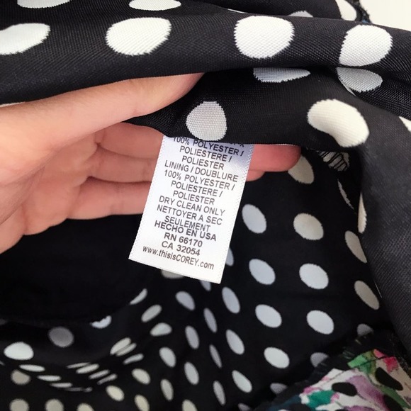 Anthropologie Sz 0 Corey Lynn Calter Polka Dot Strapless Floral Dress Was $298 - Picture 10 of 11